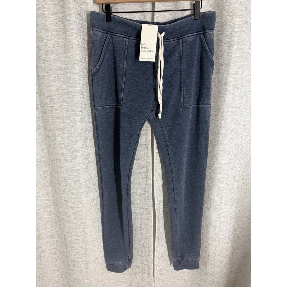 Alternative Apparel Women Blue Sustainable Jogger Sweatpants Pockets X-Large NWT